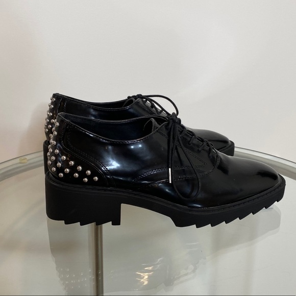 Zara Shoes - Zara Studded Chunky Heel Oxford Shoes